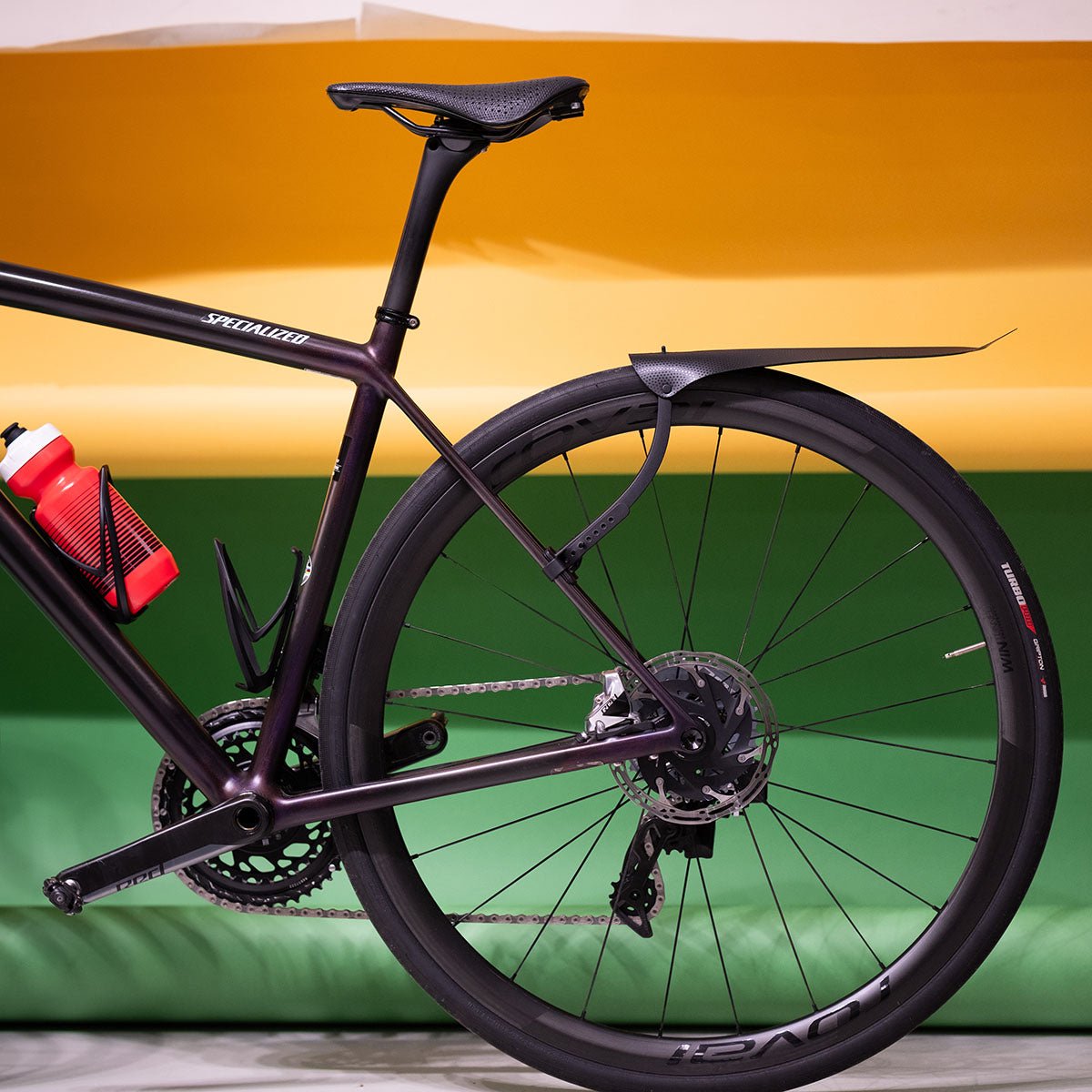 Ass Savers Win Wing 2 Road Rear Mudguard w/ Black Wishbone-Stealth