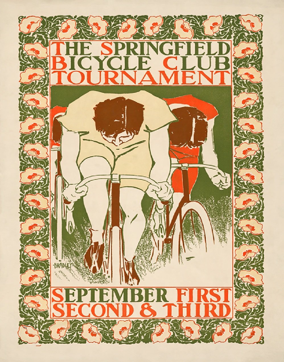 Springfield Bicycle Tournament Cycling Poster Bicycle Art