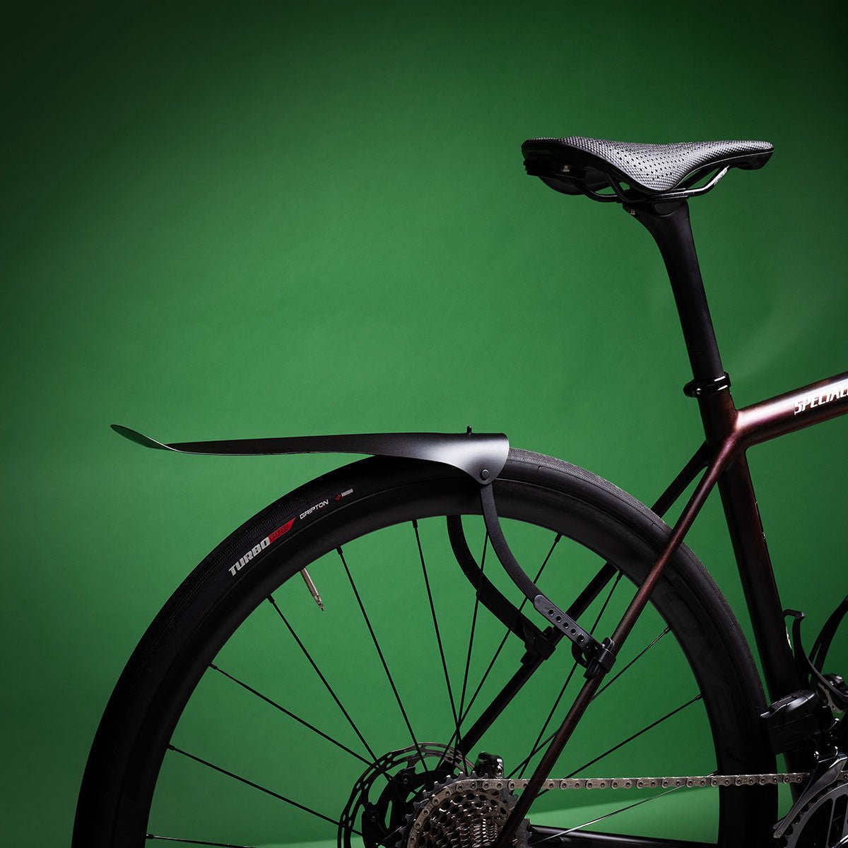 Ass Savers Win Wing 2 Road Rear Mudguard w/ Black Wishbone-Black Dots