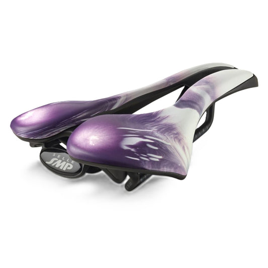 Selle SMP EVO 30C Bike Saddle - Steel Rails, Liquid Stone White/Purple-