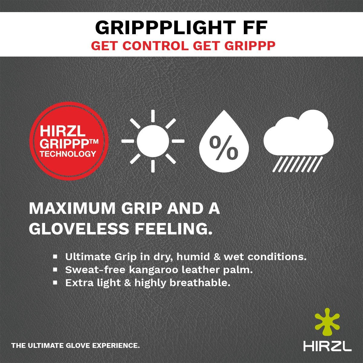HIRZL - GRIPPP LIGHT FF -Full Finger MTB Bike Gloves Black/Black