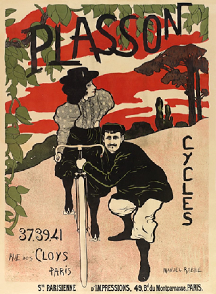 Plasson Cycles Vintage Bicycle Poster Art