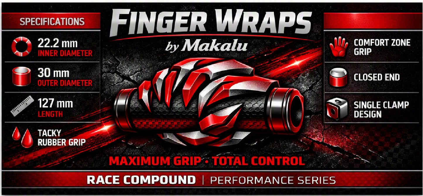 Finger Wraps Mountain Bike Lock on Grips 30mm -Orange Crush
