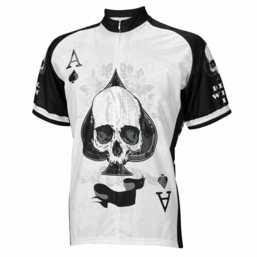 Deal With It Ace of Spades Skull Short sleeve Full Zip men's Cycling Jersey
