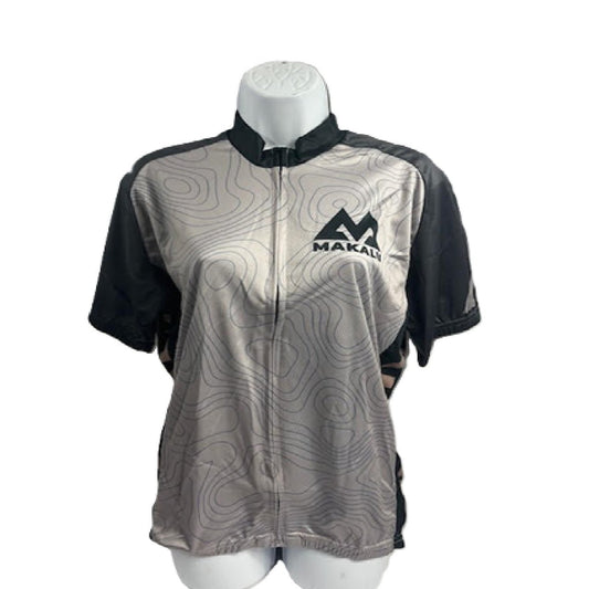 Makalu Topography full zip Cycling Jersey Large -Gray