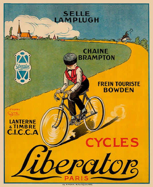 Cycling Poster Cycles Liberator Paris Vintage Bicycling -d'apres Gype