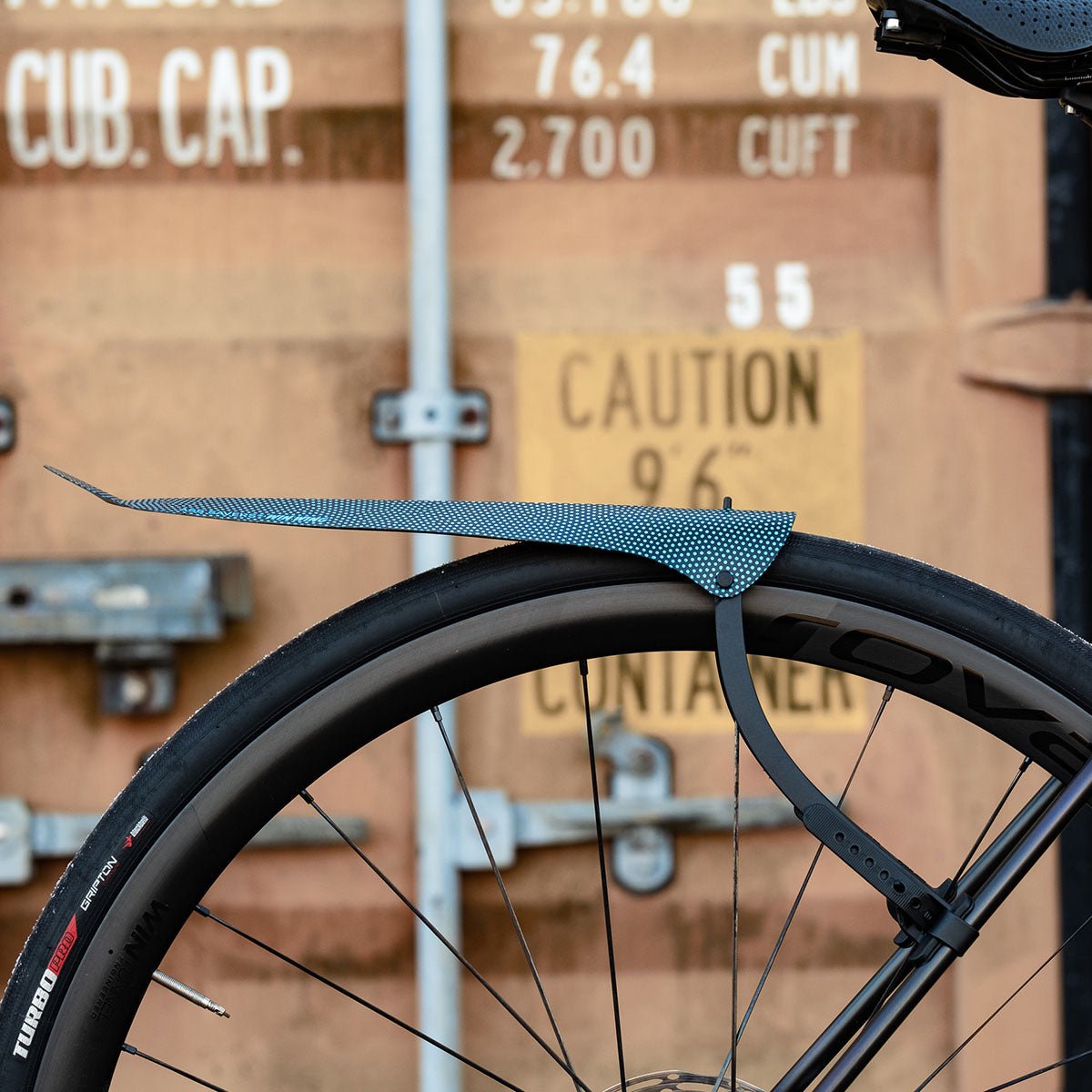 Ass Savers Win Wing 2 Road Rear Mudguard w/ Black Wishbone-Blue Dots