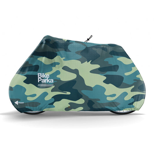 BikeParka Stash Bike Cover - Waterproof RipStop All Weather Bike Protection-Camo