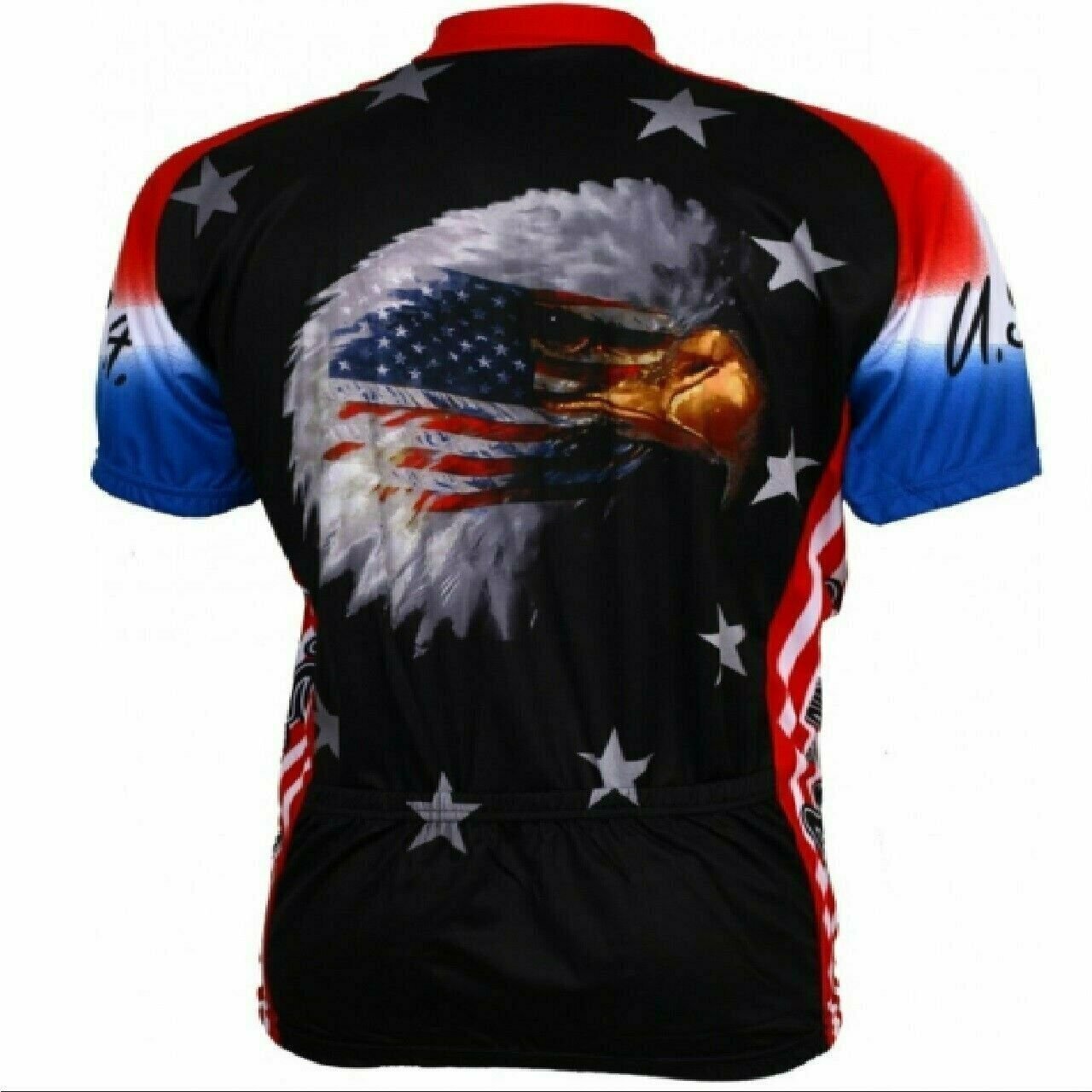 American Eagle Patriotic Short Sleeve Men's Full Zip Cycling Jersey