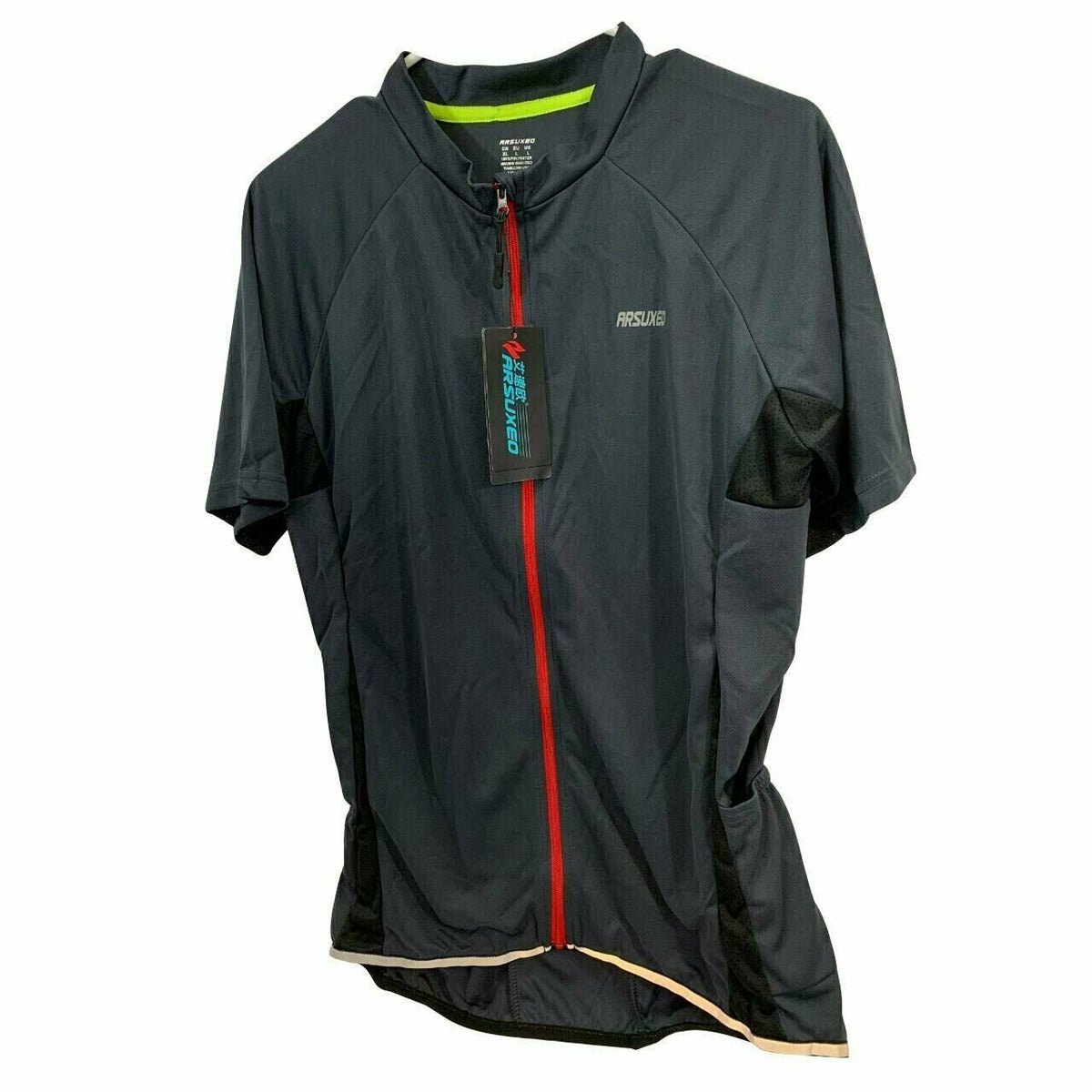 Cycling Jersey Arsuxeo Full Zip Short Sleeve Race Fit Men's US Large NWT