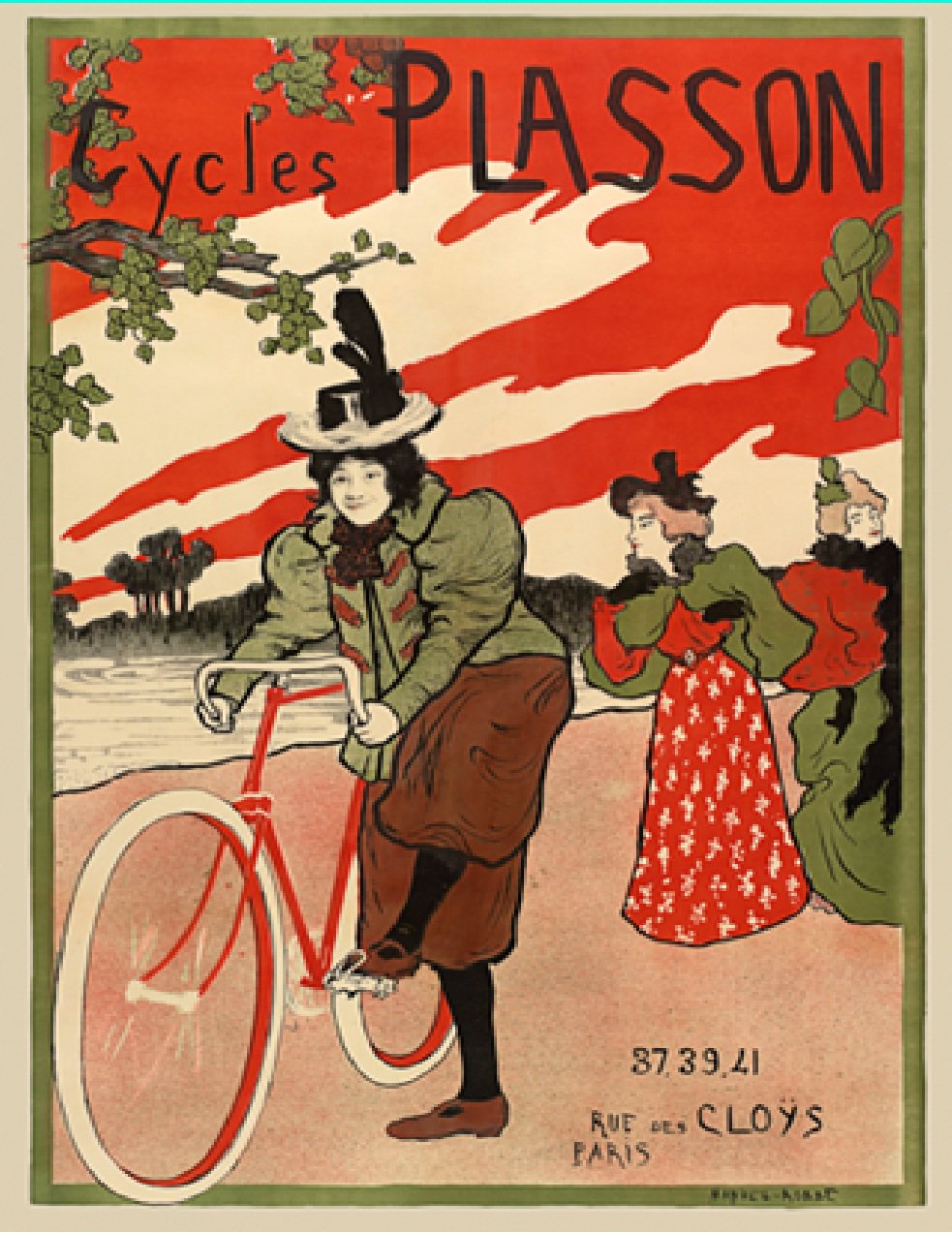Cycles Plasson Vintage Bicycle Art Cycling Poters