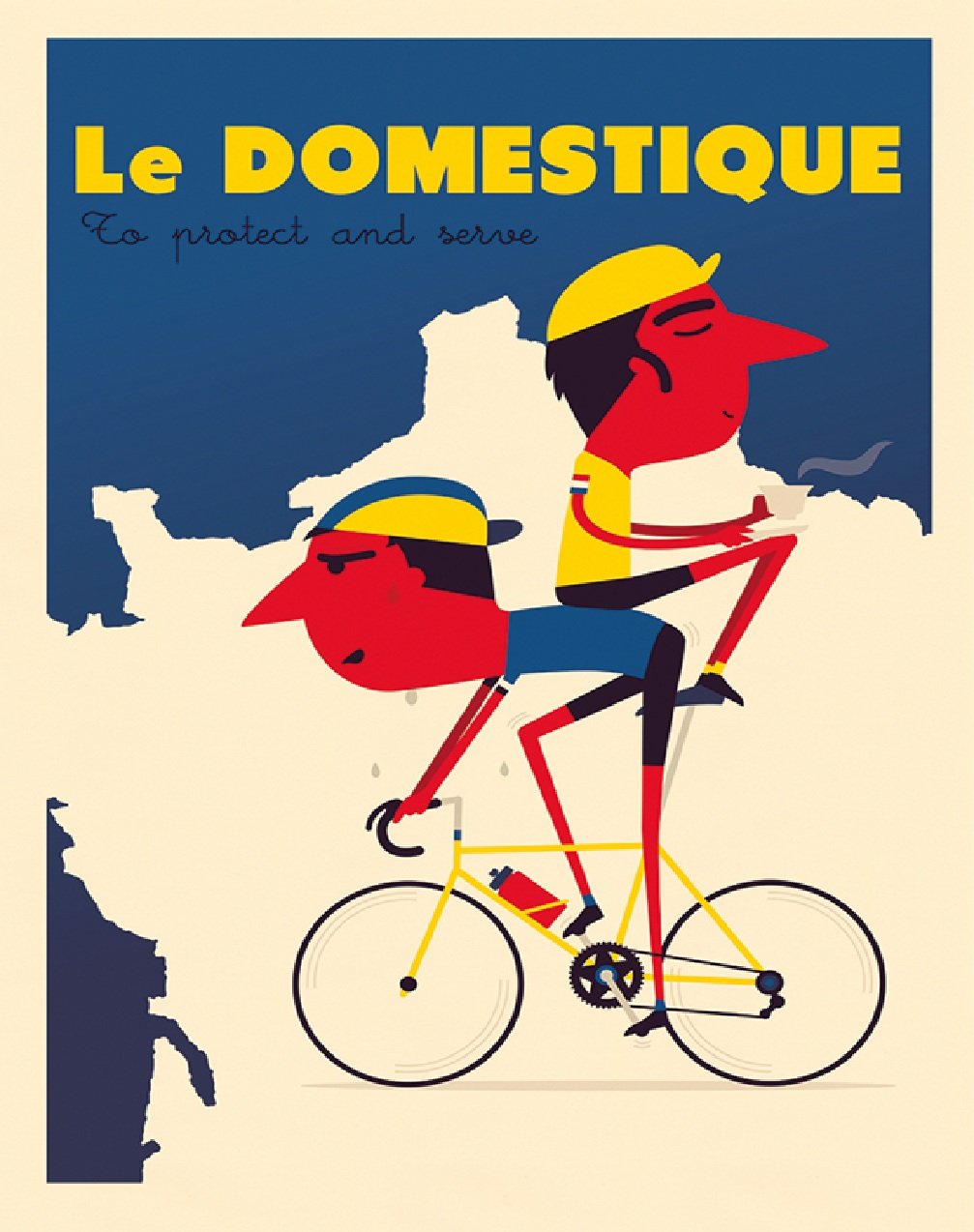 Le Domestique Cycling Poster Vintage Bicycle Art