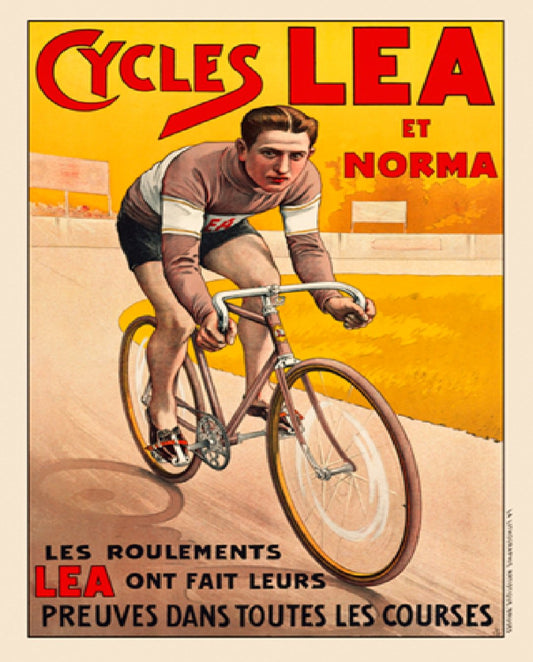 Cycling Poster Cycles LEA Cycling Poster Vintage Bicycling Art Poster