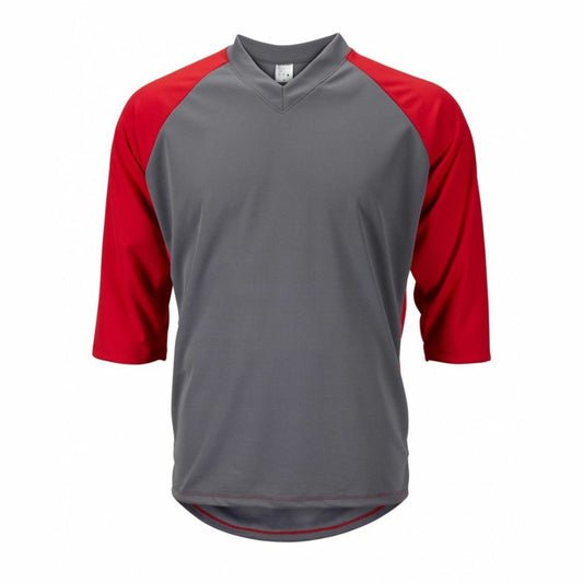 World Jerseys Men's Mountain Bike  MTB Jersey 3/4 length sleeve loose fit Gray/red