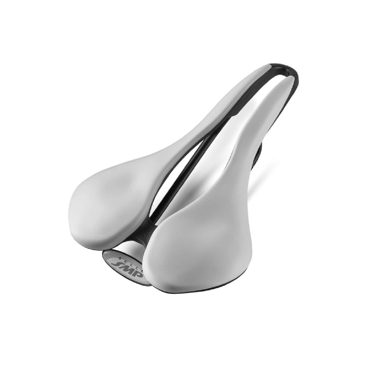 Selle SMP EVO 30C Carbon Bike Saddle - Steel Rails, White, Road/MTB/Triathlon