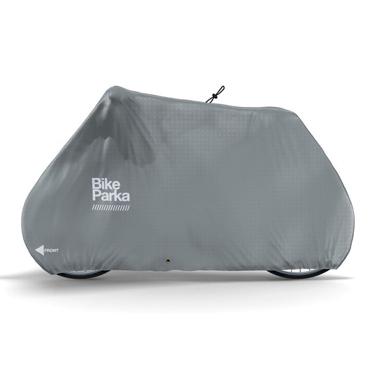 BikeParka Stash Bike Cover - Waterproof RipStop All Weather Bike Protection-Gray