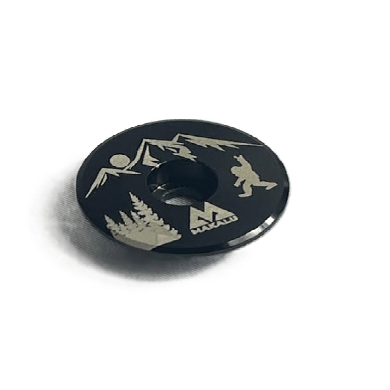 Makalu Sasquatch (Big Foot) Custom Bicycle Stem Top Cap Peace-Black