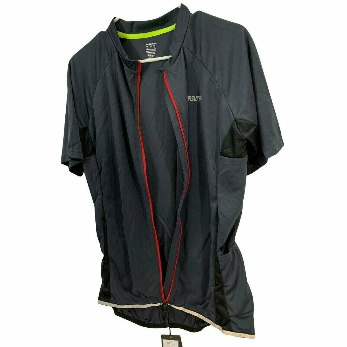 Cycling Jersey Arsuxeo Full Zip Short Sleeve Race Fit Men's US Large NWT