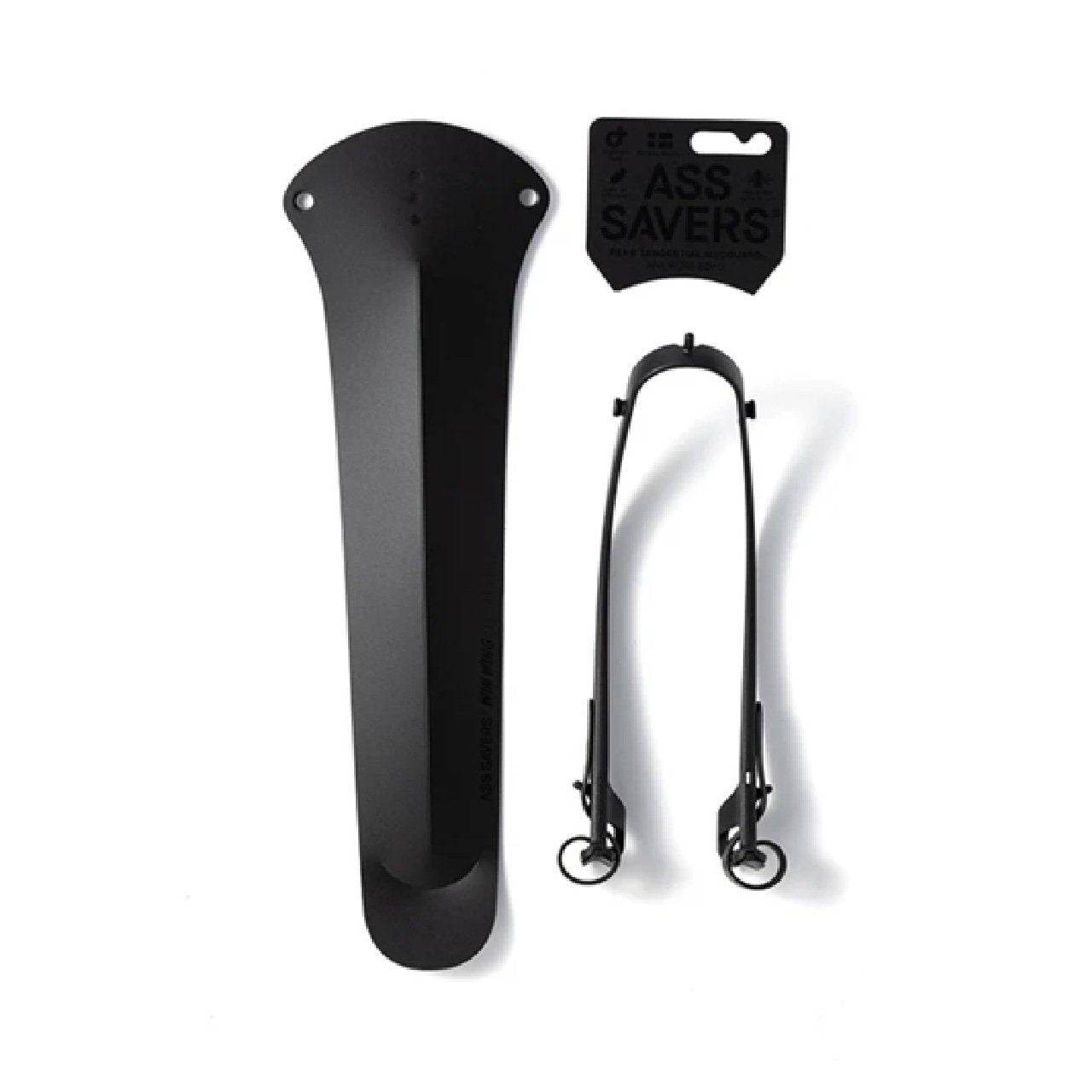 Ass Savers Win Wing 2 Road Rear Mudguard w/ Black Wishbone-Stealth