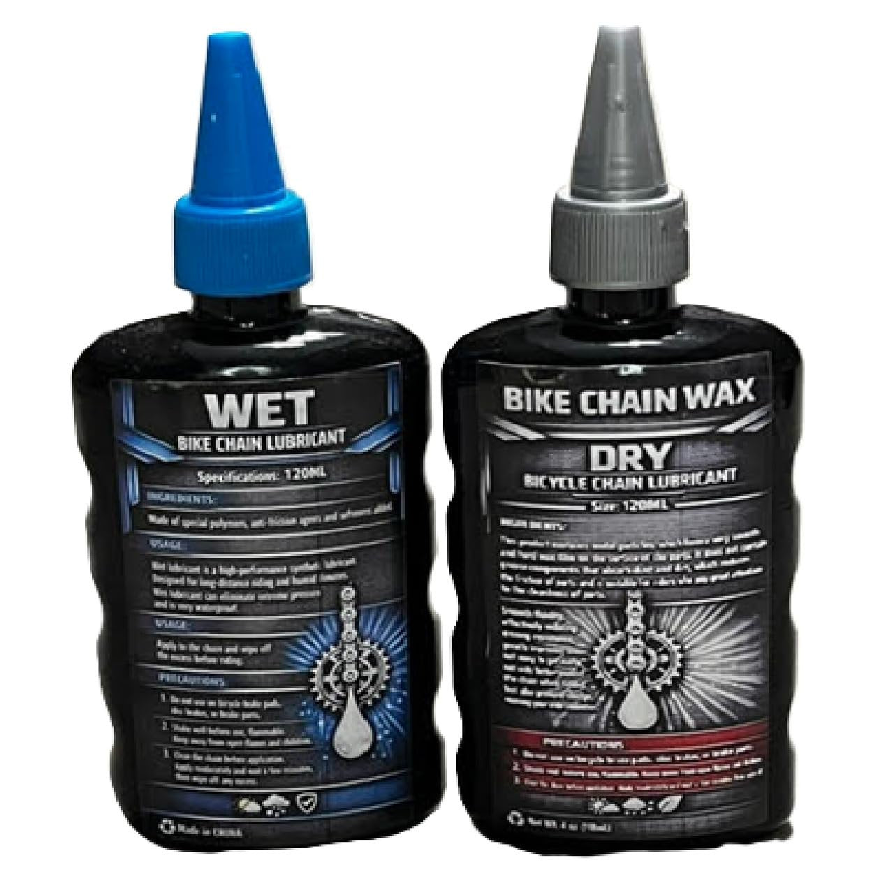 Makalu Bicycle Chain Lubricant Combo Pack - 4oz Wet Lube & 4oz Wax Lube for All Conditions