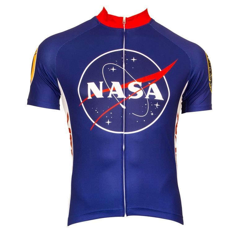 Retro NASA Logo Cycling JERSEY MEN'S Red/white/blue full zip Men's Small