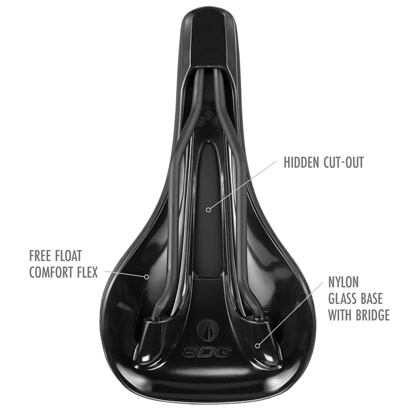 SDG Components, Bel-Air V3 MAX Lux-Alloy, Saddle, 260 x 140mm, Black 255g,