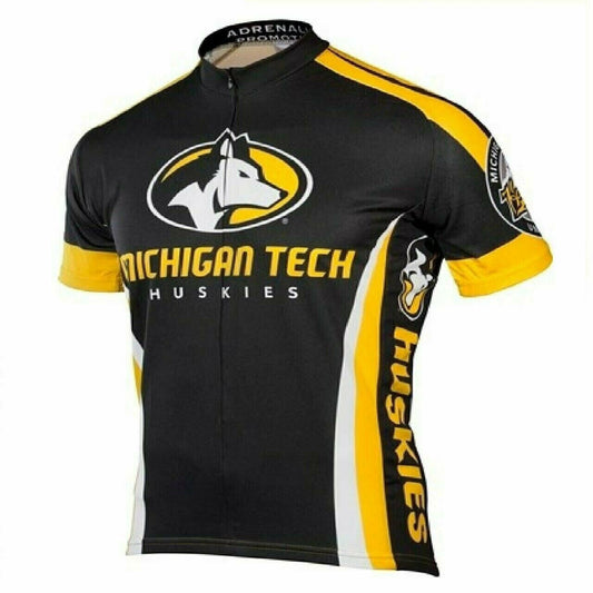 Adrenaline Promo Michigan Tech Huskies Full zip Cycling Jersey Men's