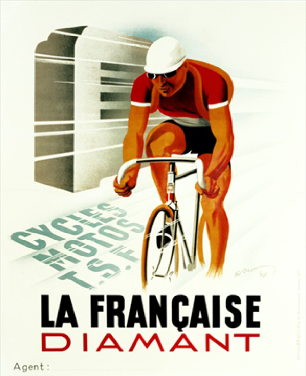 La Francaise Diamant Vintage Bicycling Art Reproduction Poster