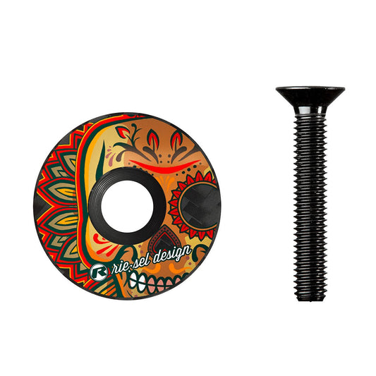 Riesel Design Los Muertos STEM CAP - Bicycle Stem Cap, 1 1/8" Steerer Tube