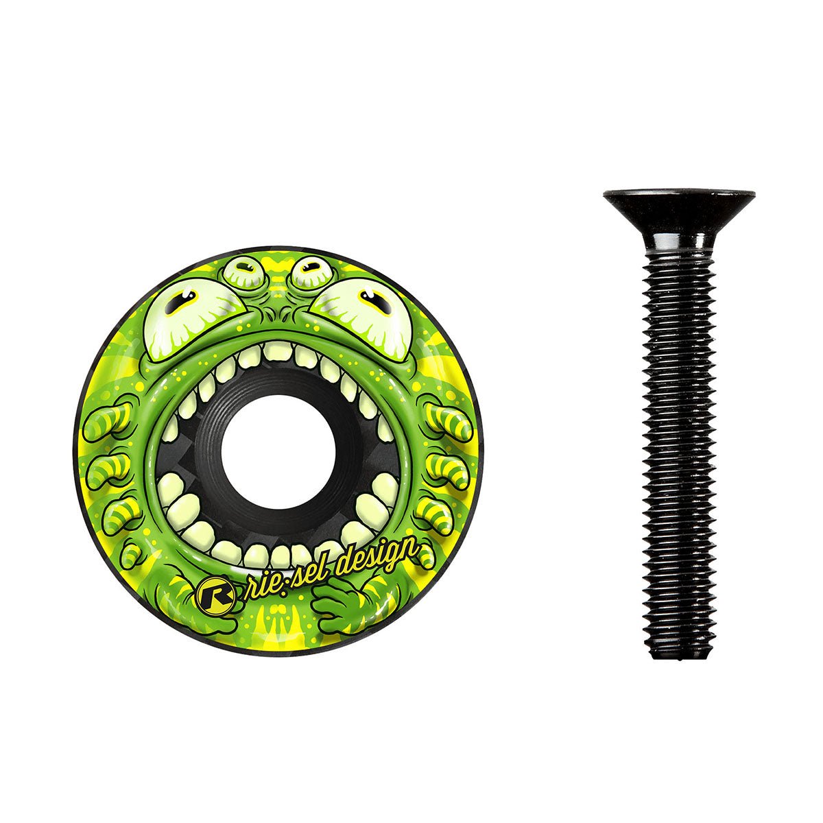 Riesel Design Monster Green STEM CAP - Bicycle Stem Cap, 1 1/8" Steerer Tube