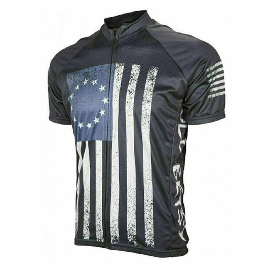 World Jersey Old Betsy US Flag Design  Cycling Jersey Full Zip Men's