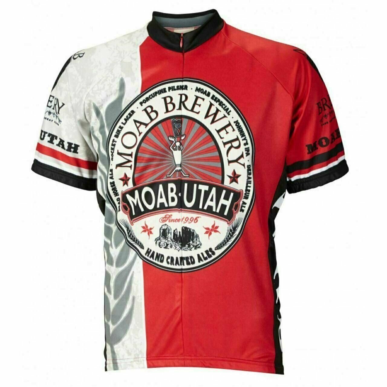 Moab Brewery Hoppy beer Men's Cycling Jersey  Full Zip Short Sleeve