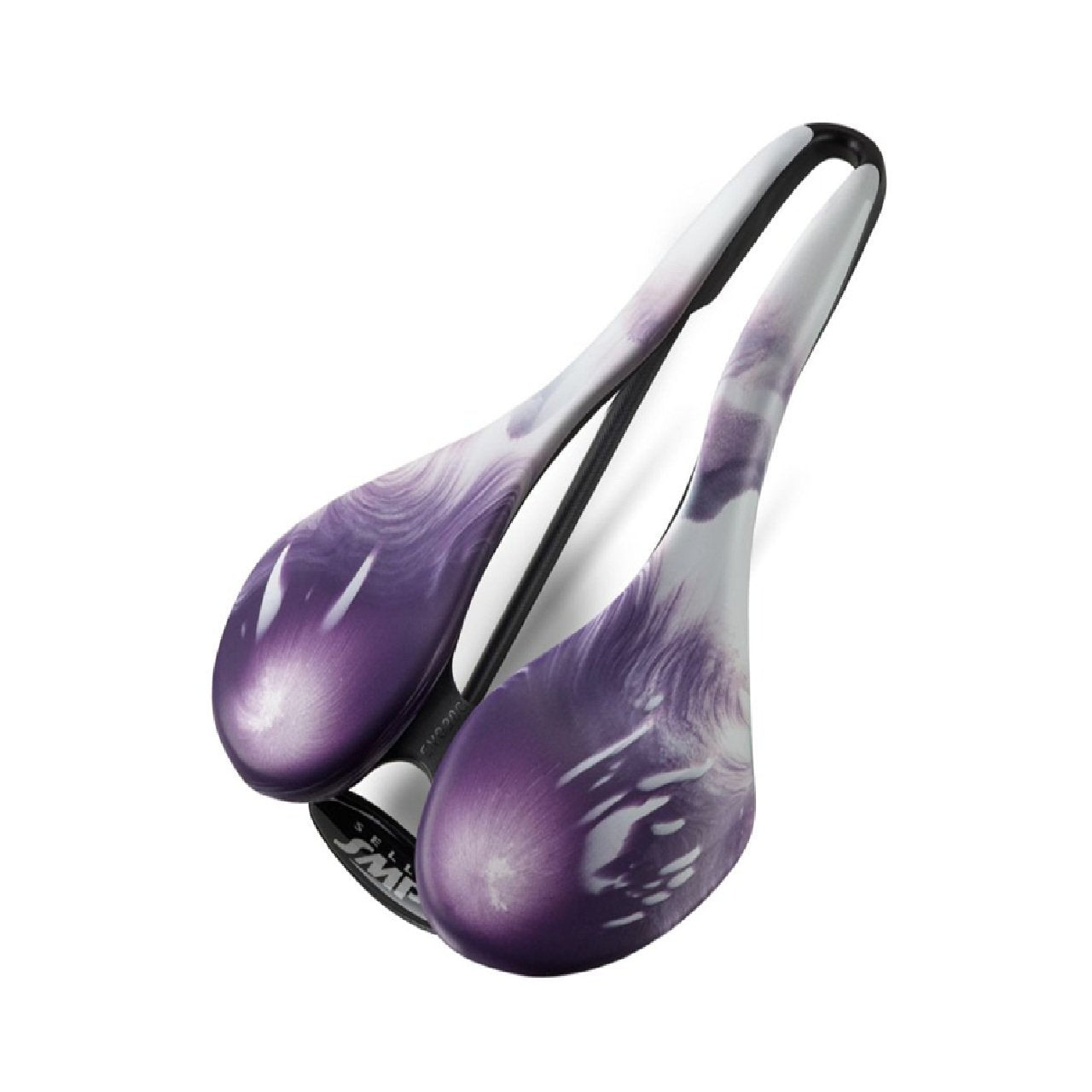 Selle SMP EVO 30C Bike Saddle - Steel Rails, Liquid Stone White/Purple-