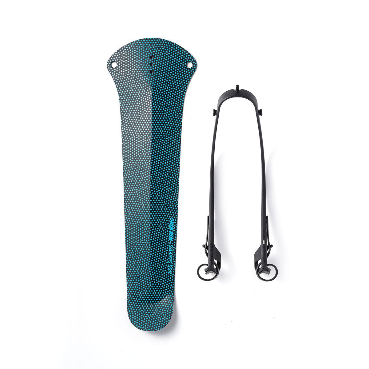 Ass Savers Win Wing 2 Road Rear Mudguard w/ Black Wishbone-Blue Dots