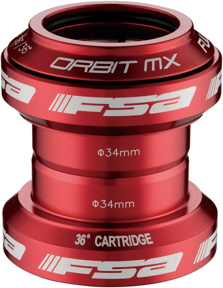 FSA Orbit MX Threadless Bicycle Headset 1 1/8" Red (101-0505-RED)
