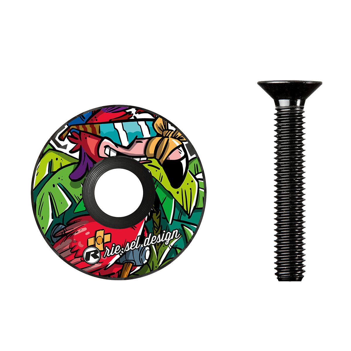 Riesel Design Flowmingo STEM CAP - Bicycle Stem Cap 1 1/8" Steerer Tube