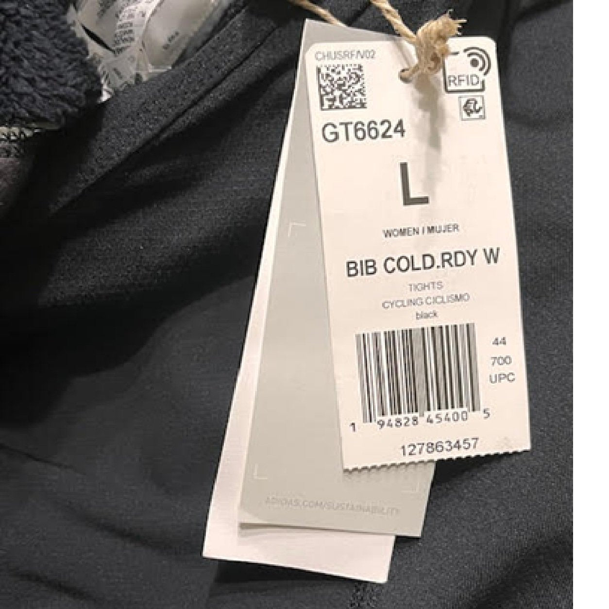 adidas Cold Ready Inulated, Padded wormen's Cycling Bib Shorts Large