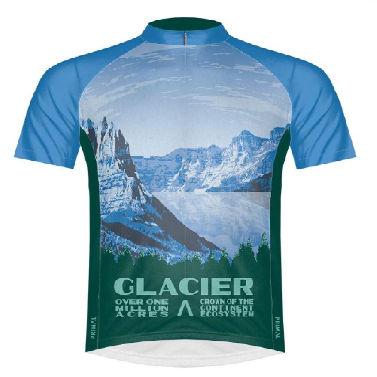 Primal Wear Glacier National Park Full Zip women's Cycling Jersey -XL  Bm1