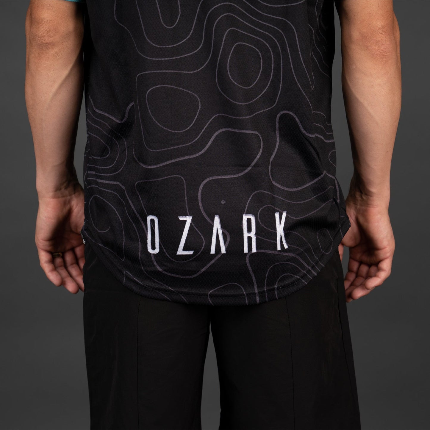 Men's MTB Short Sleeve Jersey | Black Topography