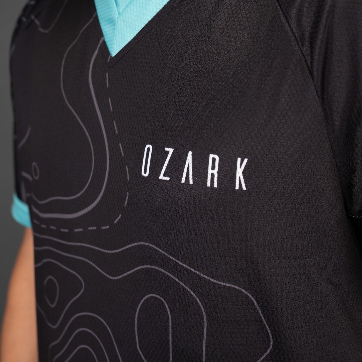 Men's MTB Short Sleeve Jersey | Black Topography