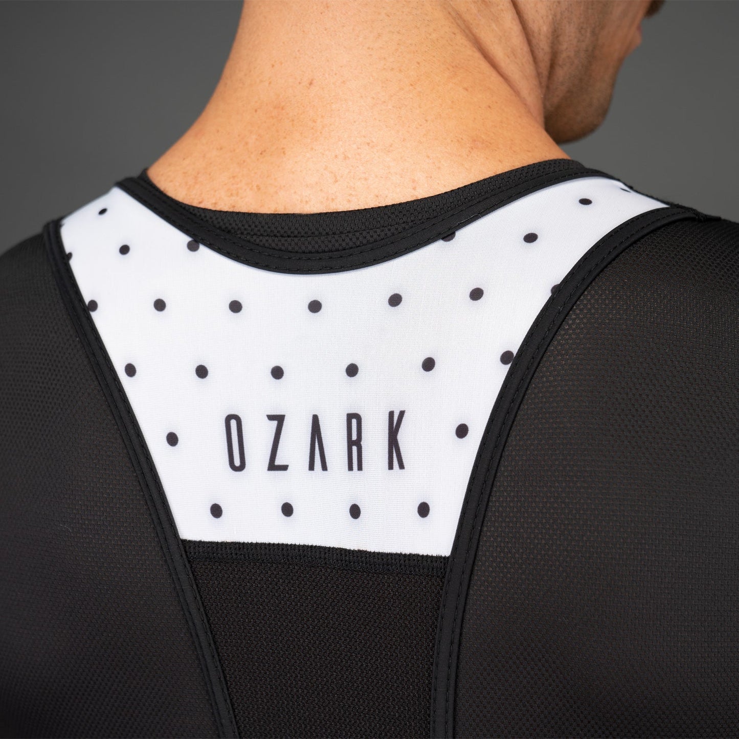 Ozark Cycling Men’s White Polka Dot Bib Shorts – Performance Fit, Comfort, and All-Day Support