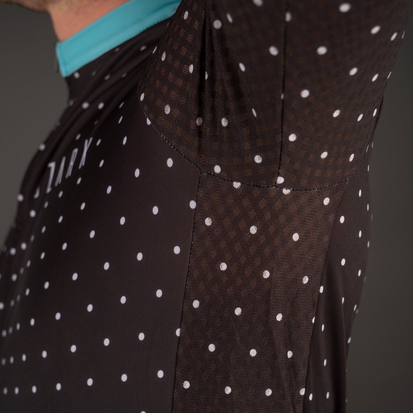 Ozark Cycling Men’s Jersey – Black Polka Dot Performance Fit with Full-Length Ventilation and Ample Storage