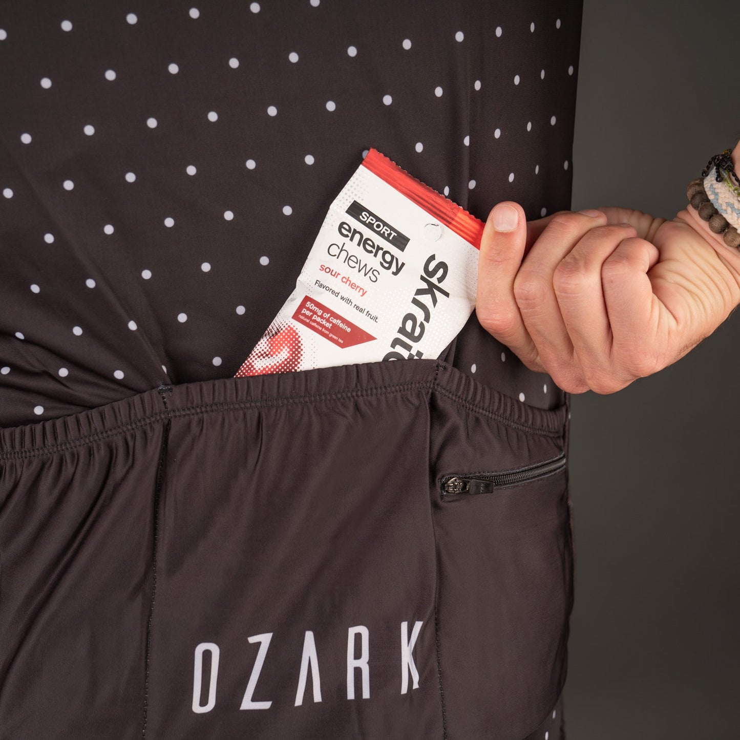 Ozark Cycling Men’s Jersey – Black Polka Dot Performance Fit with Full-Length Ventilation and Ample Storage
