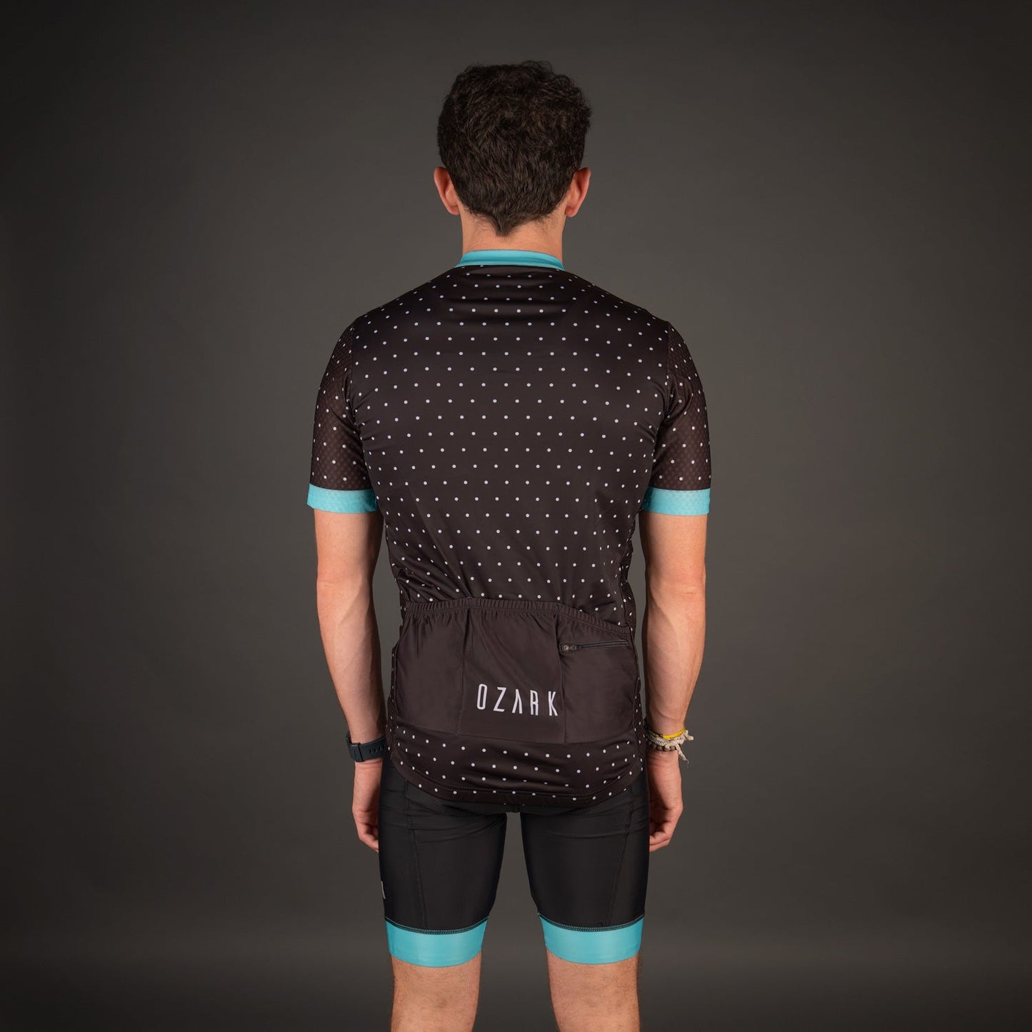 Ozark Cycling Men’s Jersey – Black Polka Dot Performance Fit with Full-Length Ventilation and Ample Storage