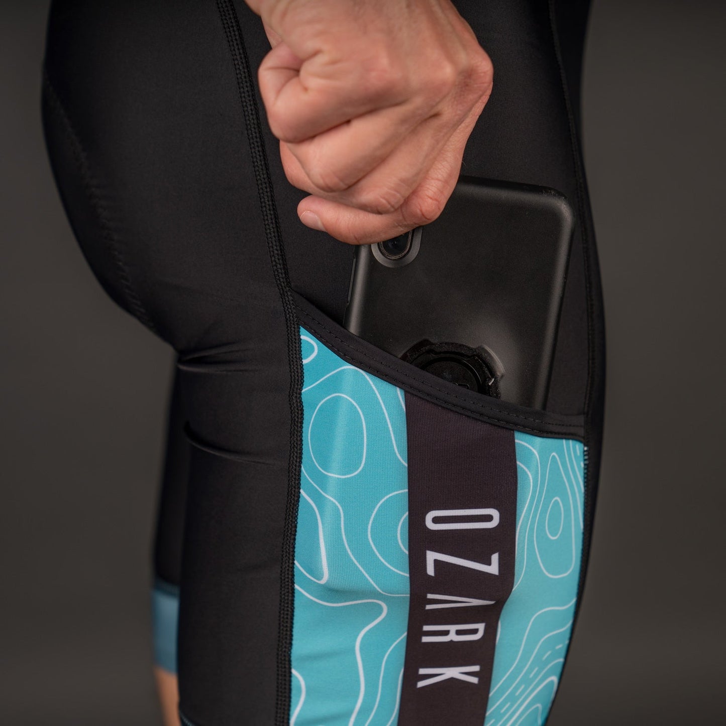 Ozark Cycling Men’s Teal Core Bib Shorts – Performance Fit, Comfort, and All-Day Support
