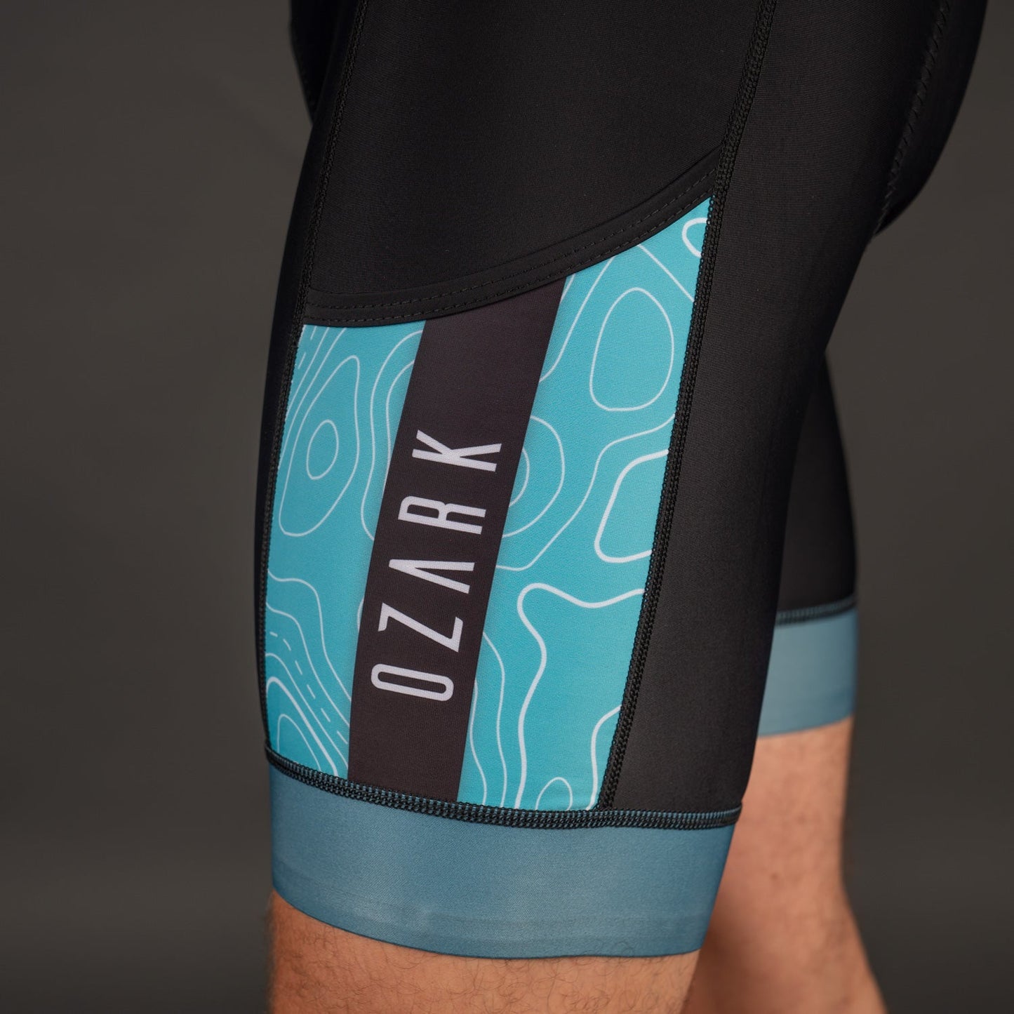 Ozark Cycling Men’s Teal Core Bib Shorts – Performance Fit, Comfort, and All-Day Support