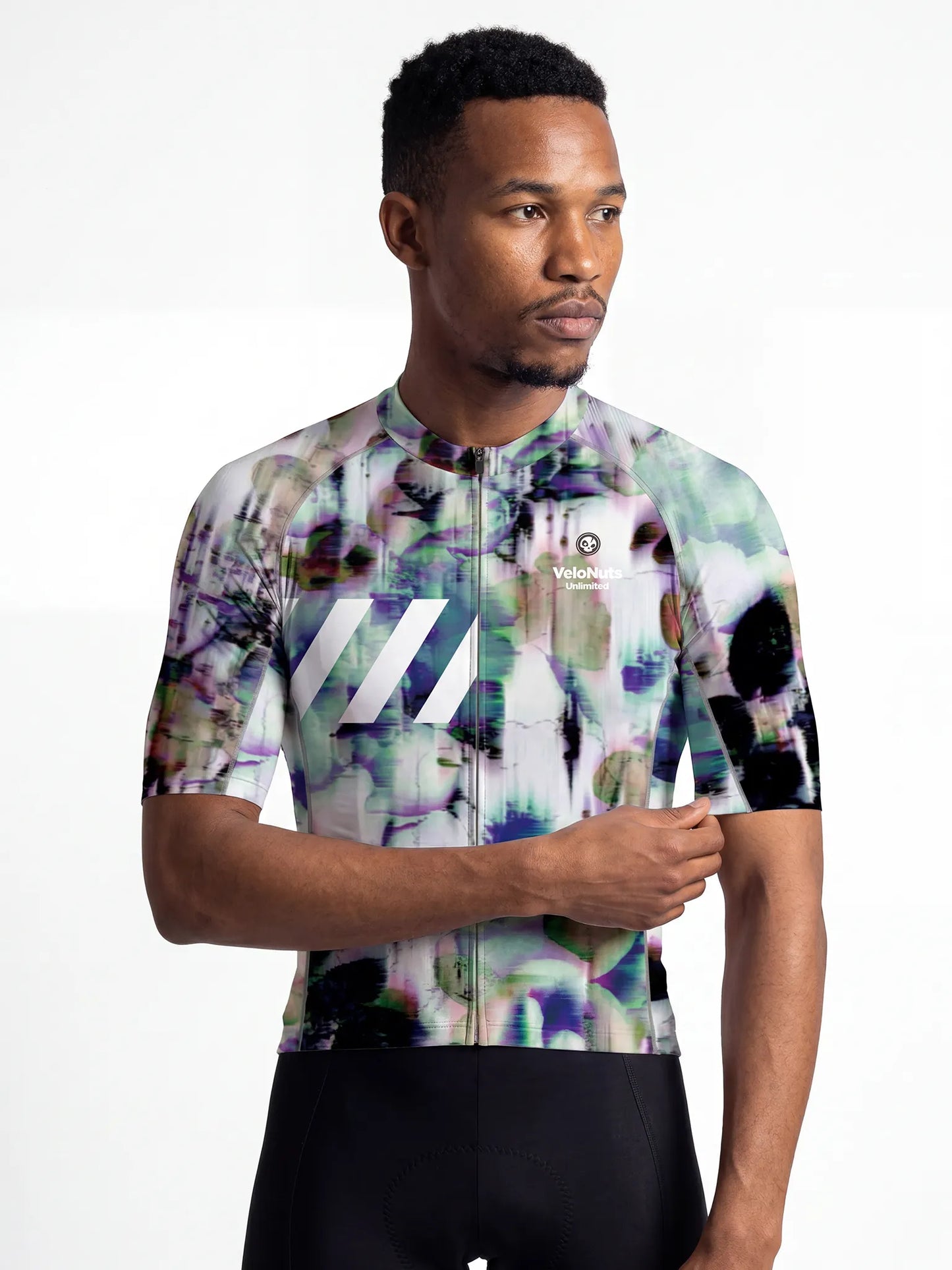 Men's Cycling Jersey-Glitch Bloom